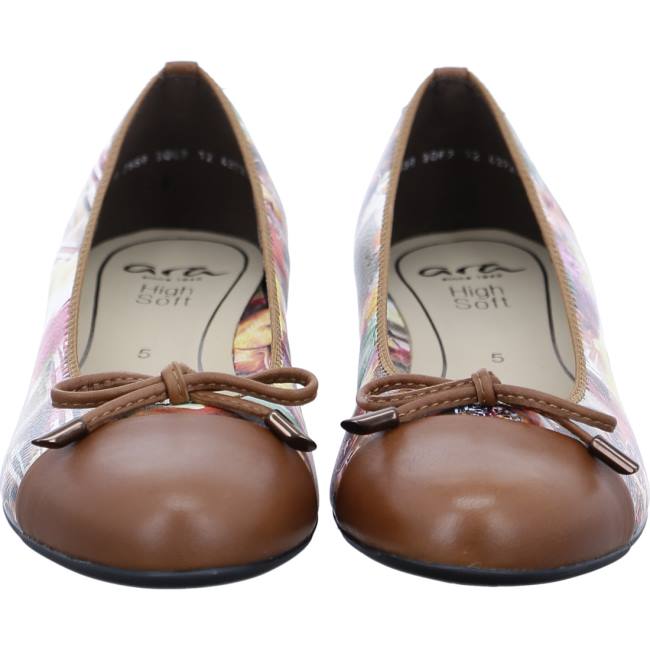 Ara Ballet Pumps Bari Cognac Ženske Balerinke Visebojne | ARA750YKJ