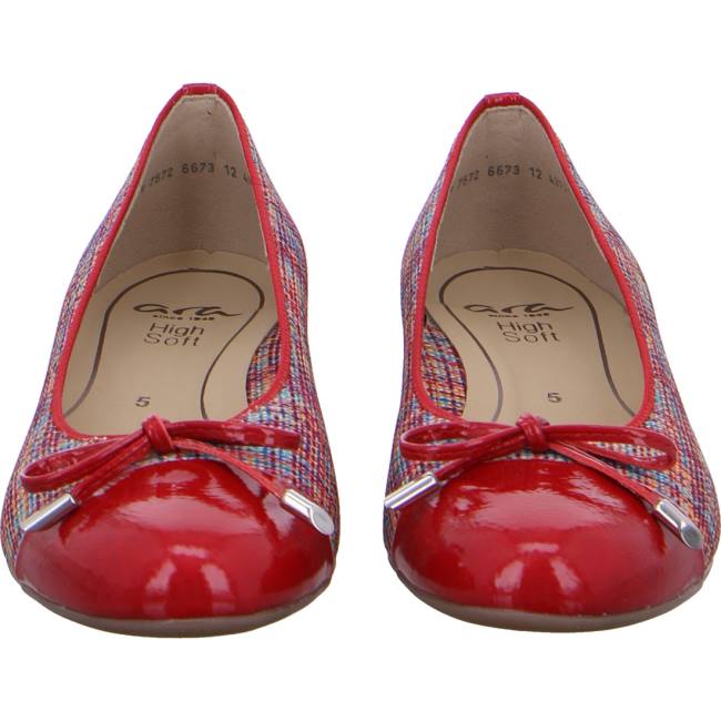 Ara Ballet Pumps Bari Rosso Multi Ženske Balerinke Crvene | ARA340KSN