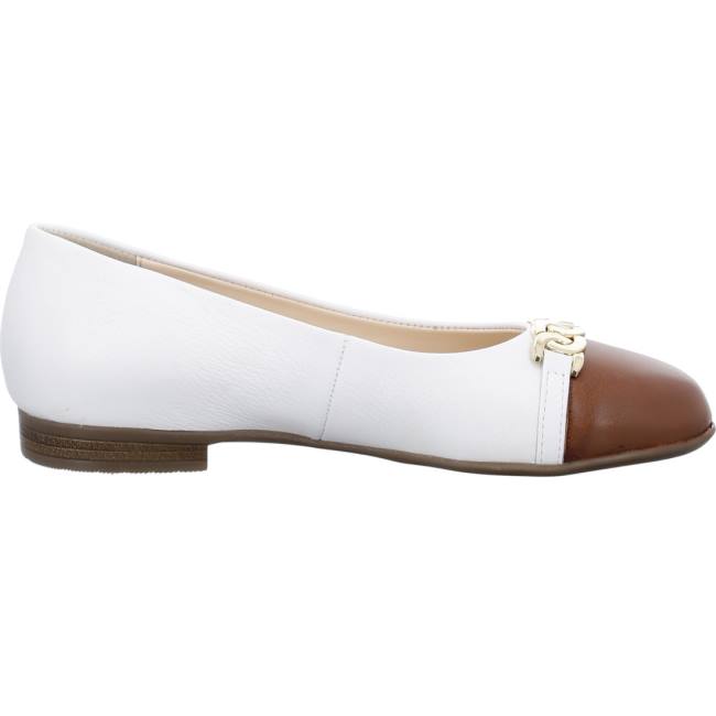 Ara Ballet Pumps Sardinia Cognac Ženske Balerinke Bijele | ARA843QSV