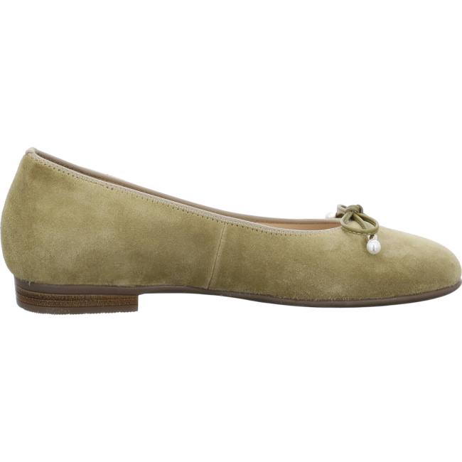 Ara Ballet Pumps Sardinia Khaki Ženske Balerinke Zelene | ARA245FCI