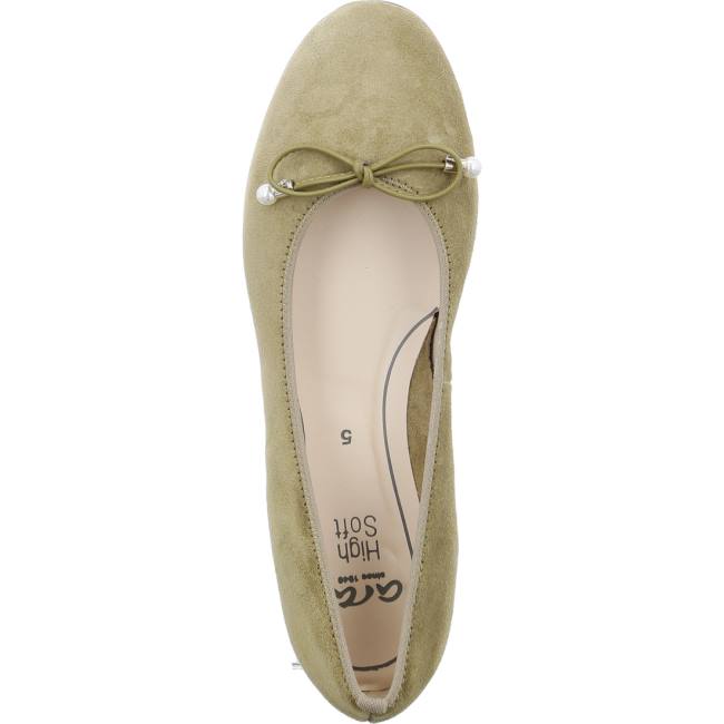 Ara Ballet Pumps Sardinia Khaki Ženske Balerinke Zelene | ARA245FCI