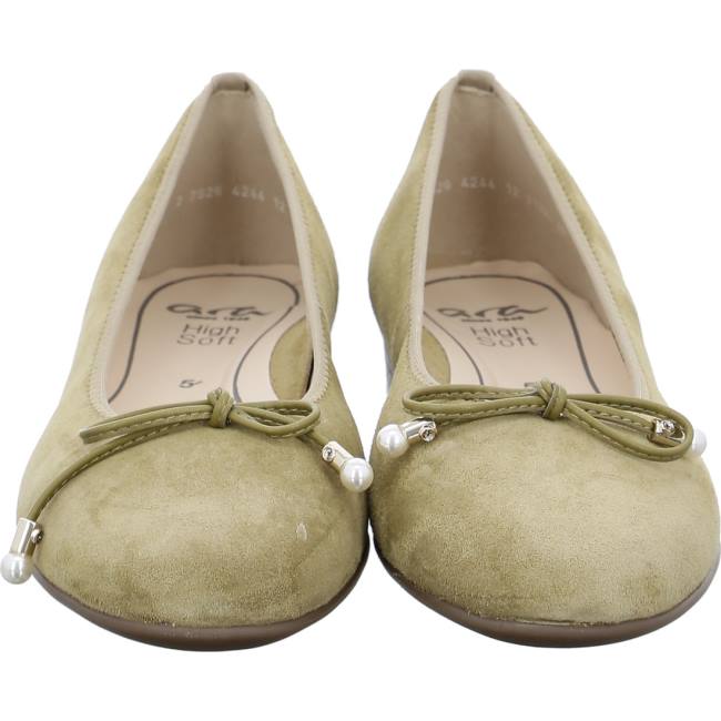 Ara Ballet Pumps Sardinia Khaki Ženske Balerinke Zelene | ARA245FCI