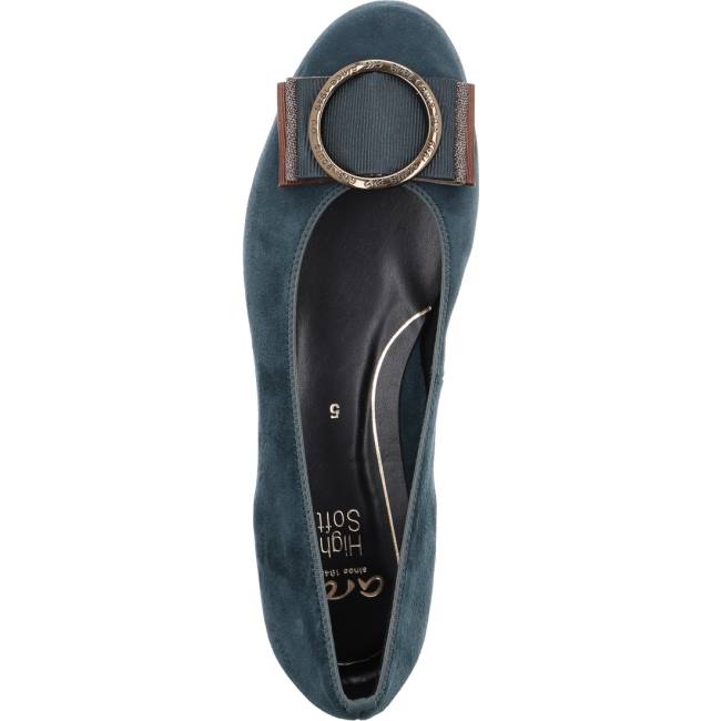 Ara Ballet Pumps Sardinia Peacock Ženske Balerinke Zelene | ARA248DLI