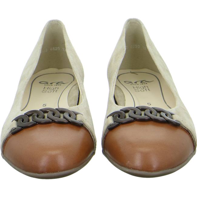 Ara Ballet Pumps Sardinia Sand Brandy Ženske Balerinke Smeđe | ARA185NKC