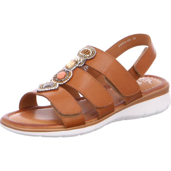 Ara Wedge Kreta Cognac Ženske Sandale Smeđe | ARA391SIM